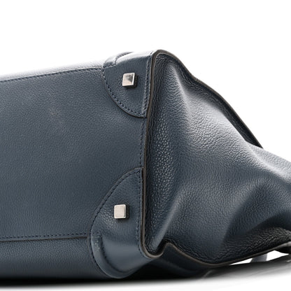 Drummed Calfskin Mini Luggage Slate