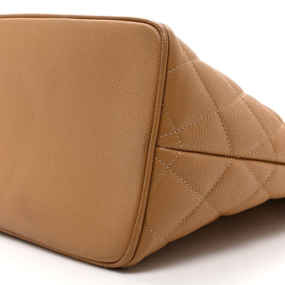 Caviar Quilted Medallion Tote Beige