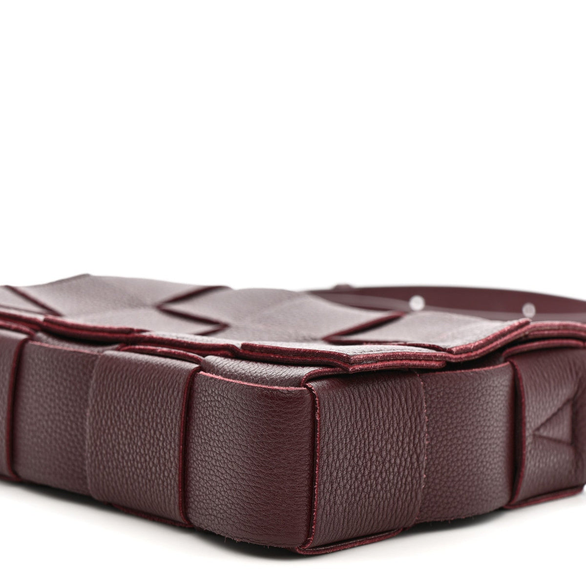 Grained Calfskin Maxi Intrecciato Cassette Crossbody Bag Bordeaux