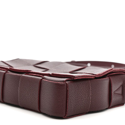 Grained Calfskin Maxi Intrecciato Cassette Crossbody Bag Bordeaux