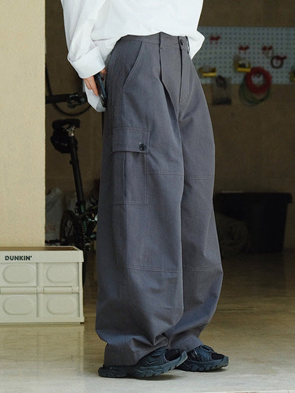 Leisure Fashion Wide Leg High Waisted Solid Color Pants