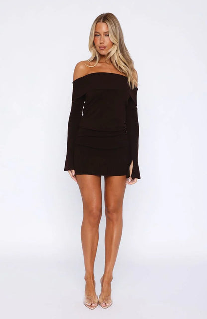 Parental Guidance Knit Mini Dress Chocolate