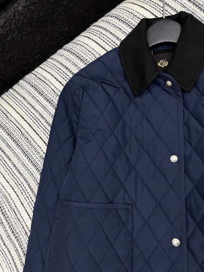 LP 25 Quilted Jacket Navy Blue Polyester Down 313374