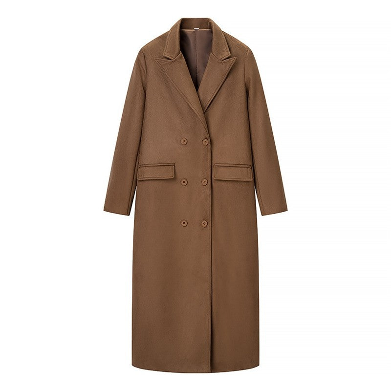 Long Plush Texture Trench Coat