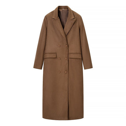 Long Plush Texture Trench Coat