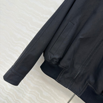 BV 25S Jacket Sheepskin Neck in Black Cotton