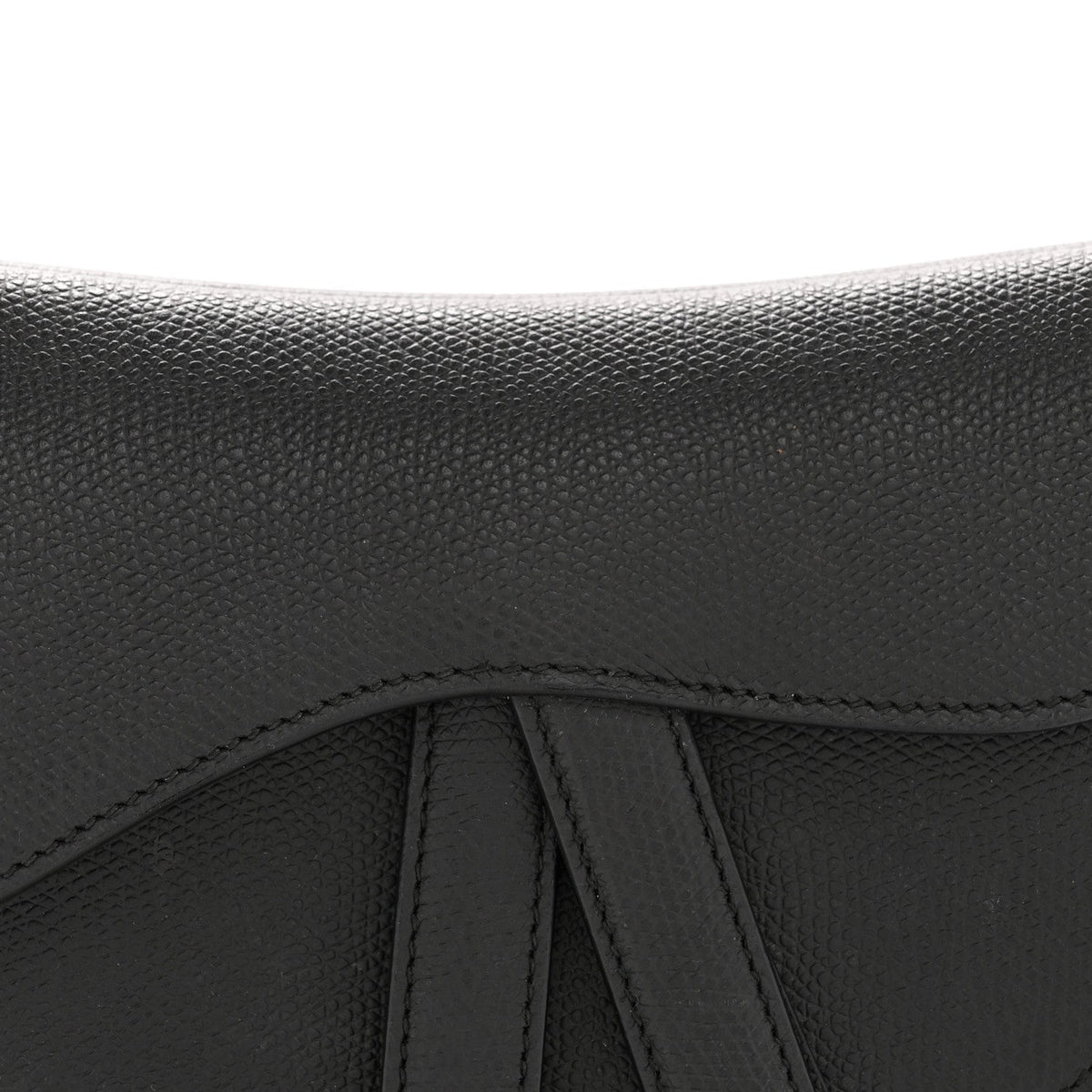 Grained Calfskin Mini Saddle Bag Black