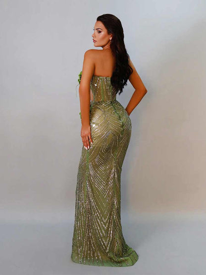 Calliope Floral Sequined Maxi Dress
