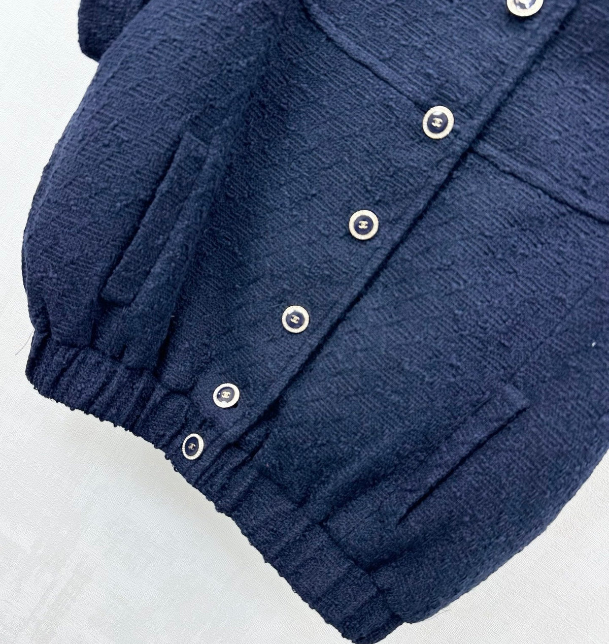 CC Jacket Short-sleeved Navy Blue Cotton 350255
