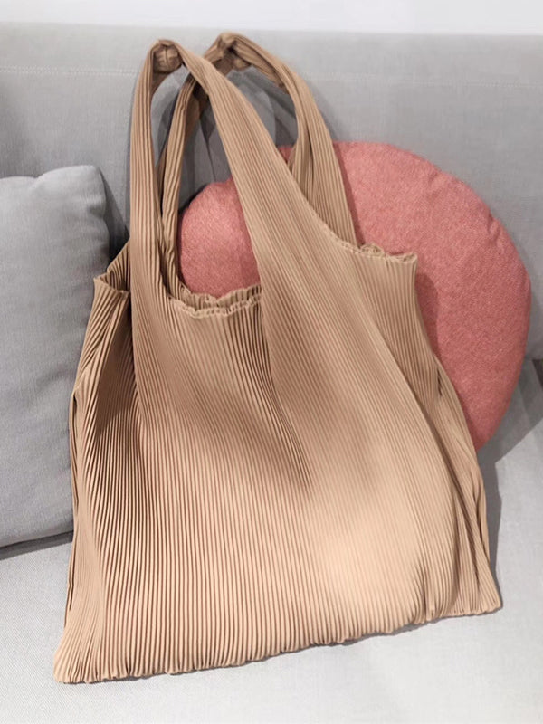 Pleated Solid Color Bags Handbags