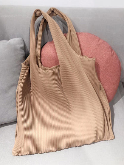Pleated Solid Color Bags Handbags