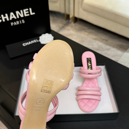 CC 26C Double C Strap Sandals PInk Sheepskin