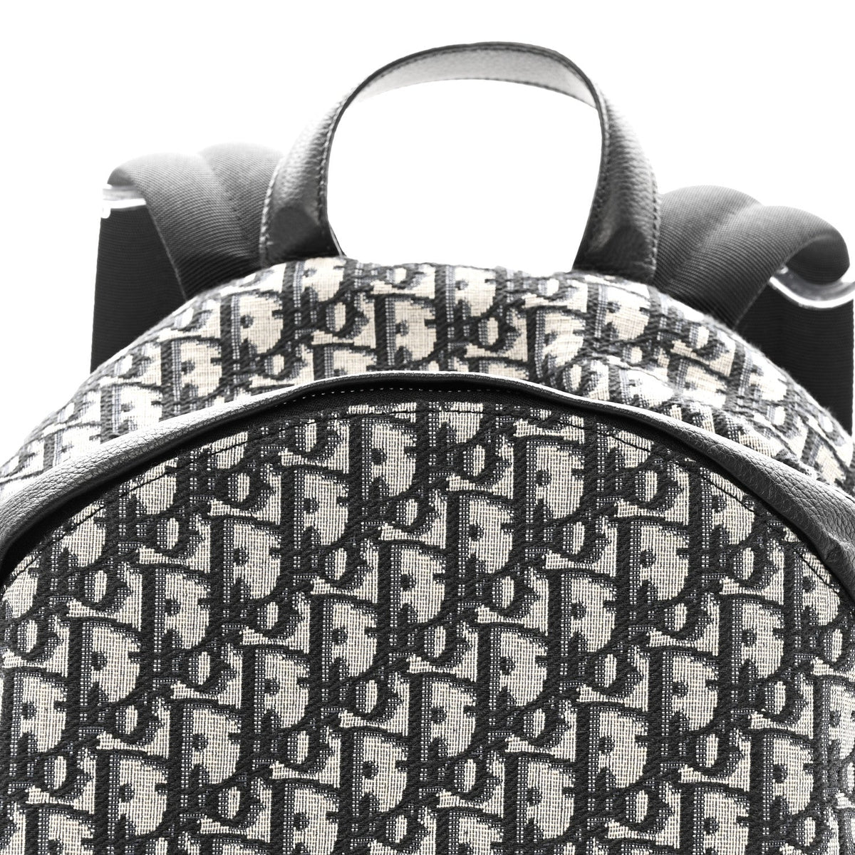 Oblique Calfskin Rider Backpack Beige Black