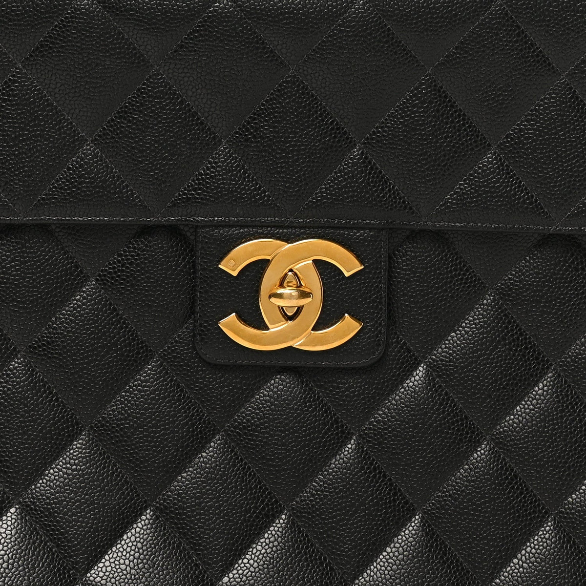 Caviar Quilted Briefcase Laptop Bag Black