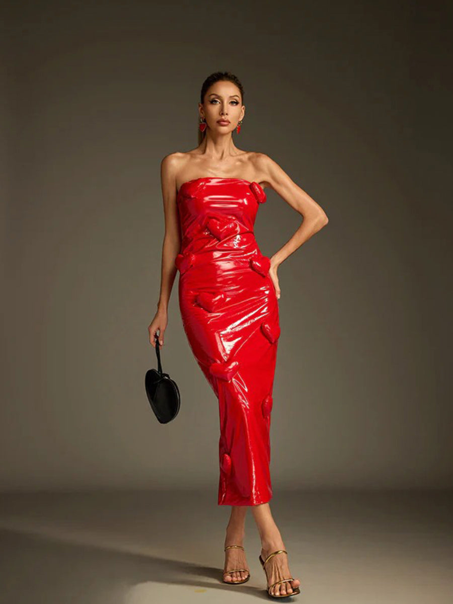 Taron Midi Dress In Red