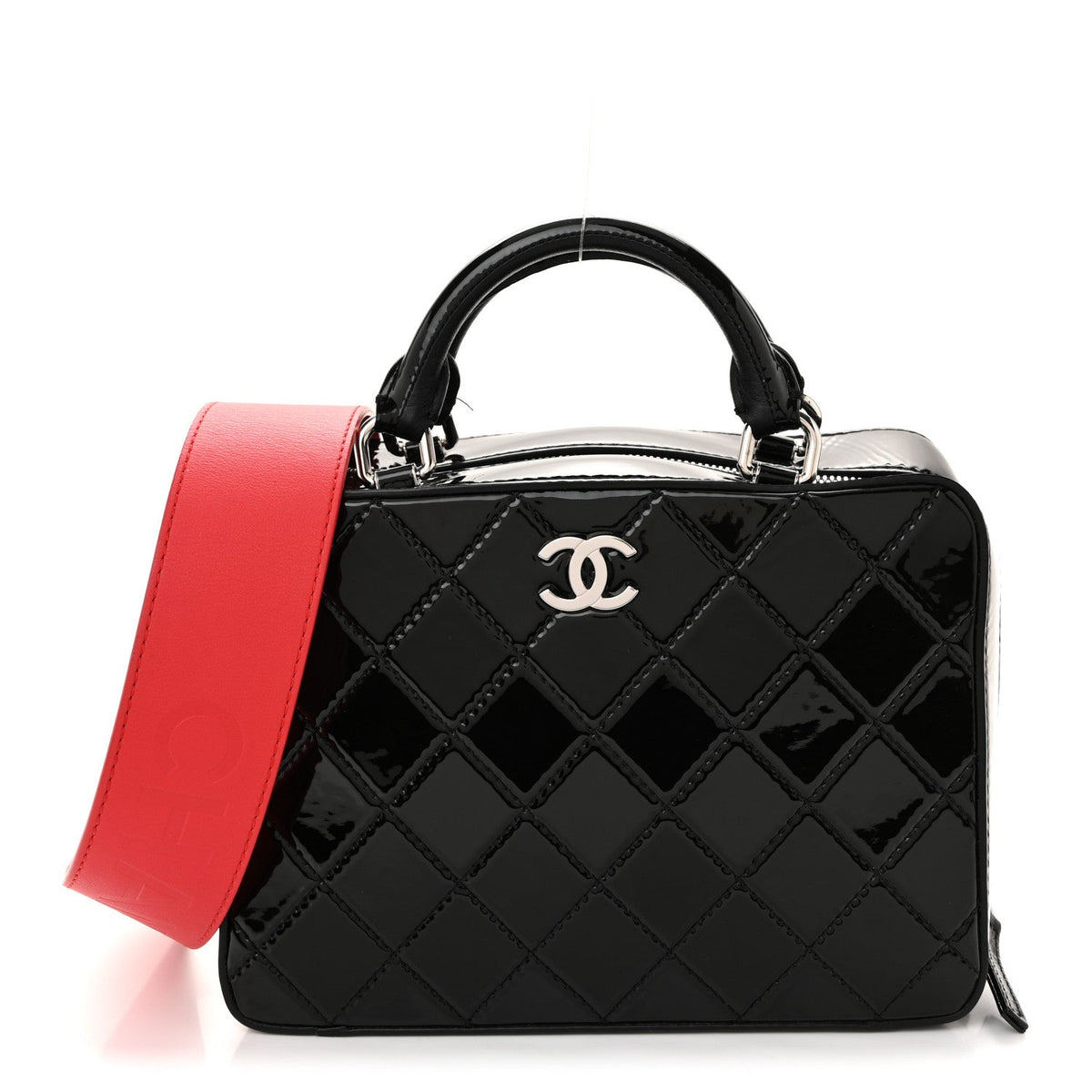 Patent Quilted Travel Kit Vanity Case Black