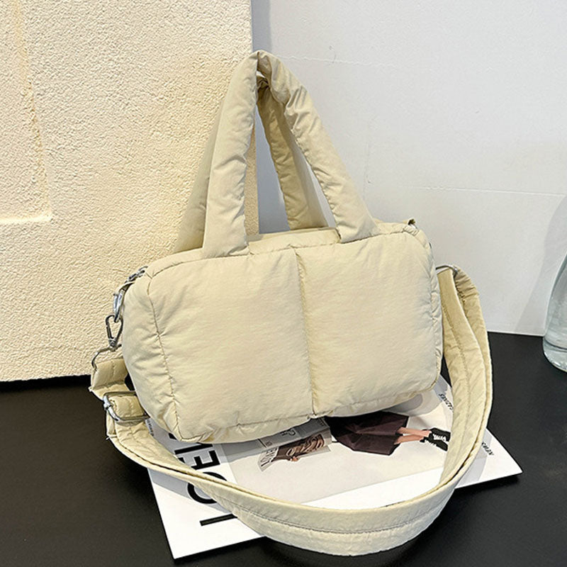 Trendy Puffer Top Handle Tote Shoulder Bag