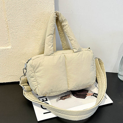 Trendy Puffer Top Handle Tote Shoulder Bag