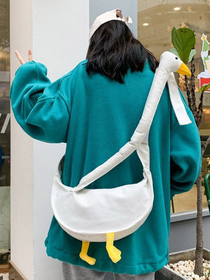 Stylish Contrast Color Duck Canvas Shoulder Bag Accessories