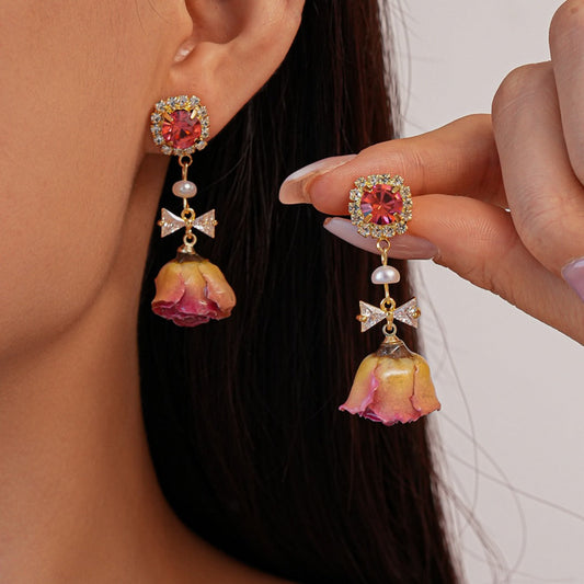 Earwish - Crystal Bow Earrings - Timeless Elegance