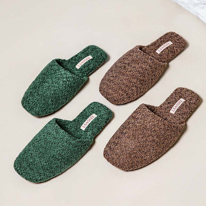 Simple Solid Color Soft Warm Plush Slippers
