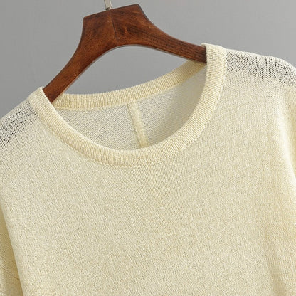 Round Neck Solid Color Loose Pullover Sweater