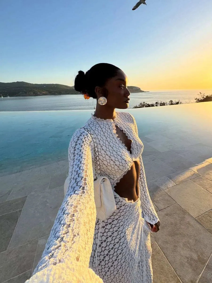 Freya Crochet Cutout Maxi Dress
