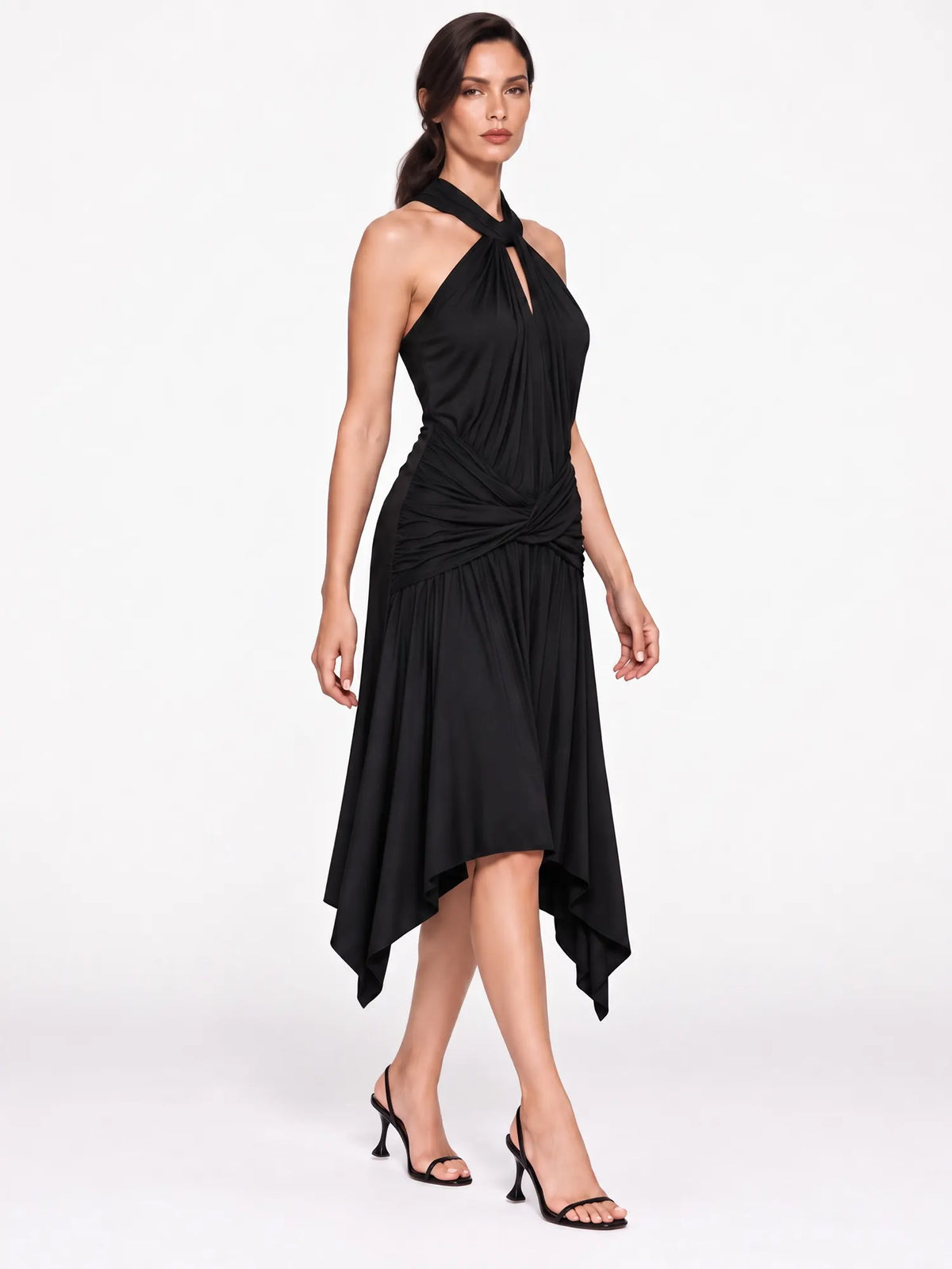 Anastasia Draped Halter Mini Dress