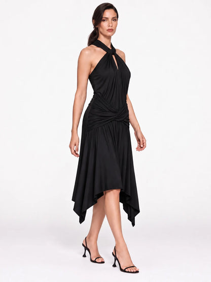 Anastasia Draped Halter Mini Dress