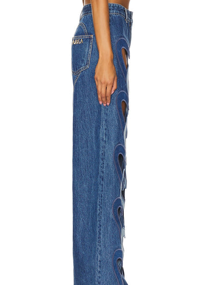 Arabelle High-Waisted Heart-Shaped Cutout Jeans