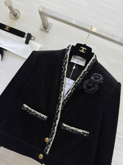 CC FW 25/26 Corduroy Jacket Black White Tweed 343352
