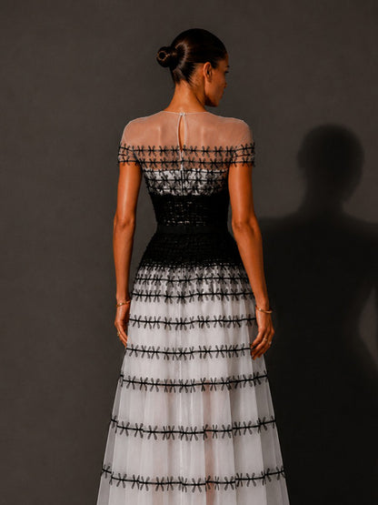 Everly Mesh-Paneled Off-the-Shoulder Maxi Dress