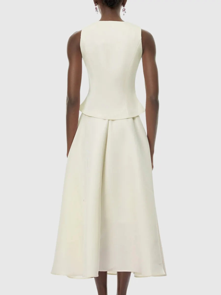 Eileen Crystal Embellished Vest & Midi Skirt Set
