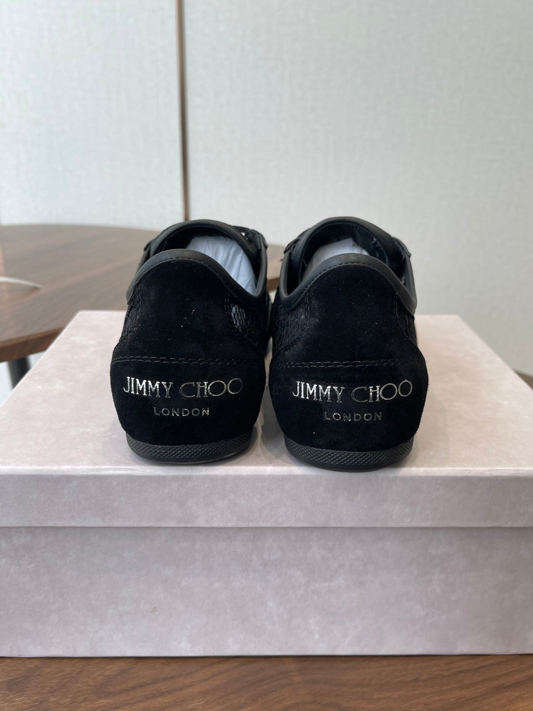Jimmy Choo Sunny F Sneaker Black Lace Leather