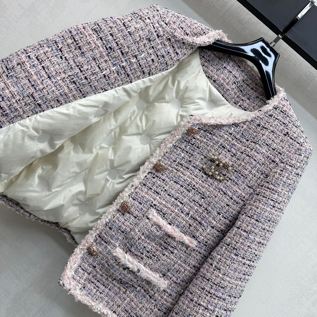 Chanel Classic Jacket Pink Tweed 341921