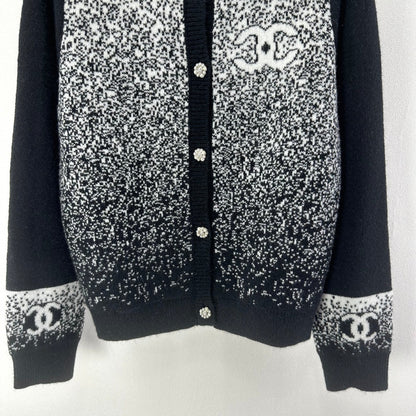 Chanel 2025 Knitted Cardigan Black Wool 329292