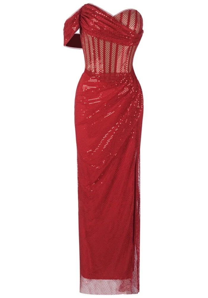 Antonella Maxi Dress In Red
