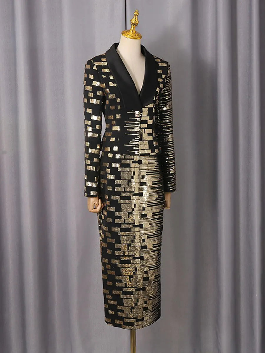 Giselle Geometric Sequined Suit Set
