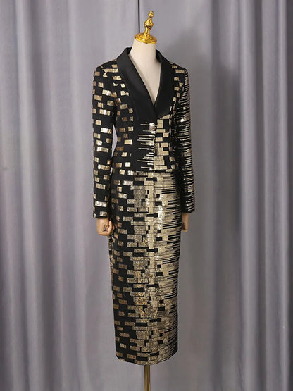 Giselle Geometric Sequined Suit Set