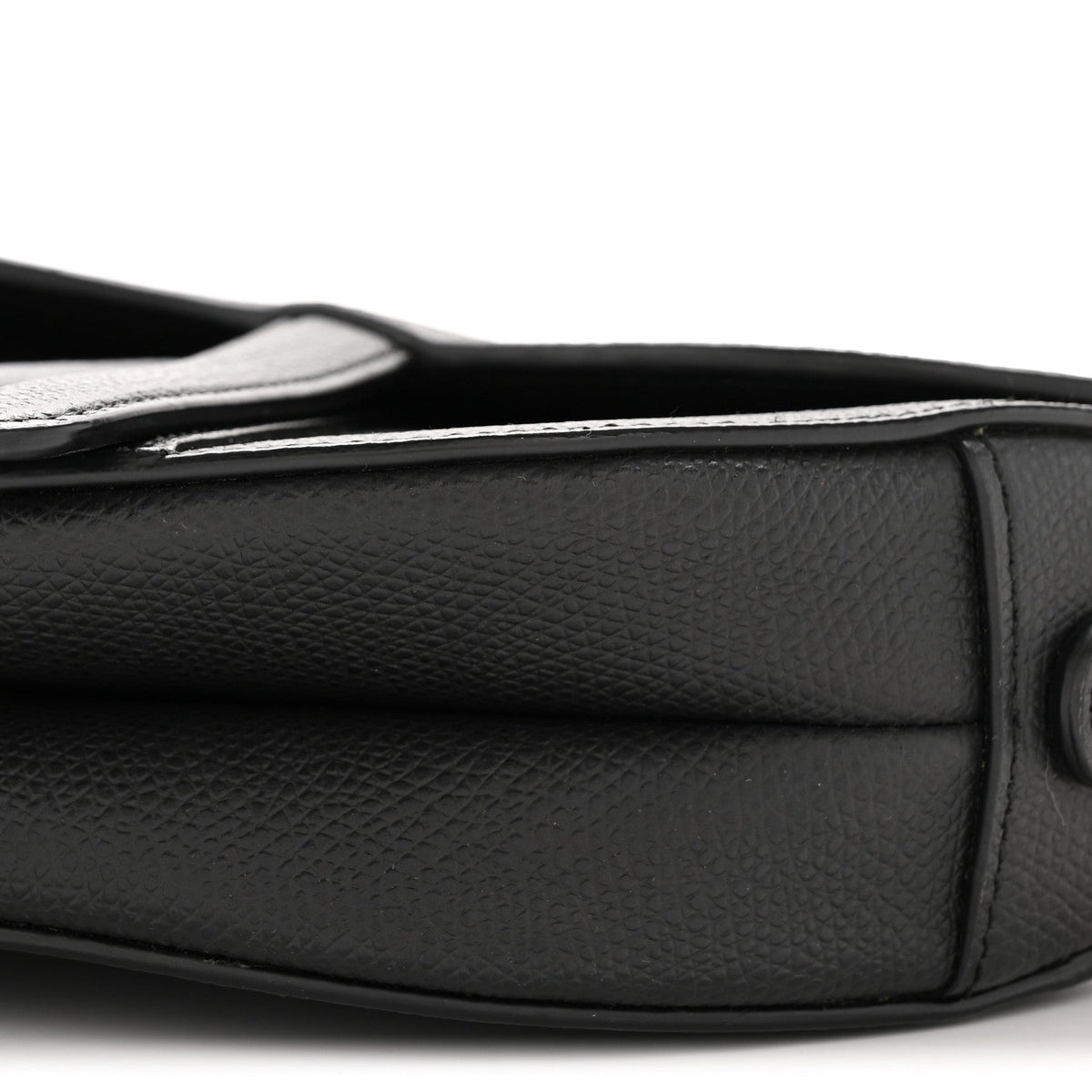 Grained Calfskin Mini Saddle Bag Black