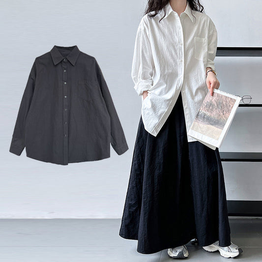 Long Sleeves Loose Blouses&Shirts Tops Outerwear Tops
