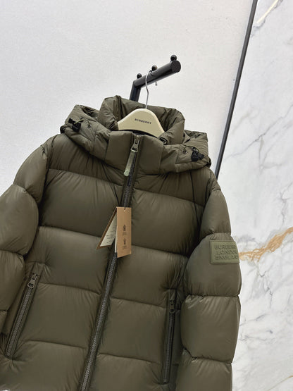 Burberry 25 Hooded Jacket Khaki Green Nylon Down 00640