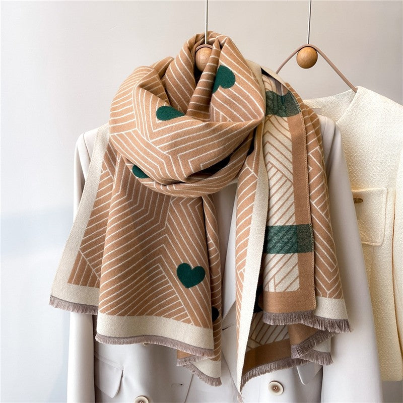 Vintage Printed Fringed Warm Scarf
