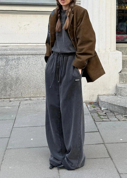 Turn Down Collar Coat Premium Brown Fabric