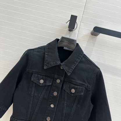 Prada Short Denim Jacket Black Cotton