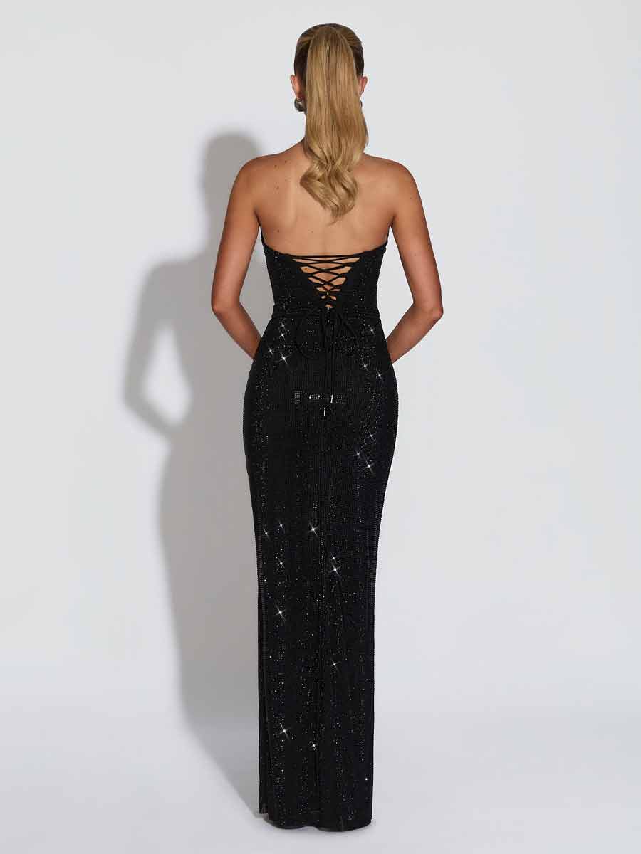 Yasmine Strapless Sequined Maxi Dress