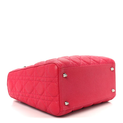 Grained Calfskin Cannage Medium Lady Dior Pink
