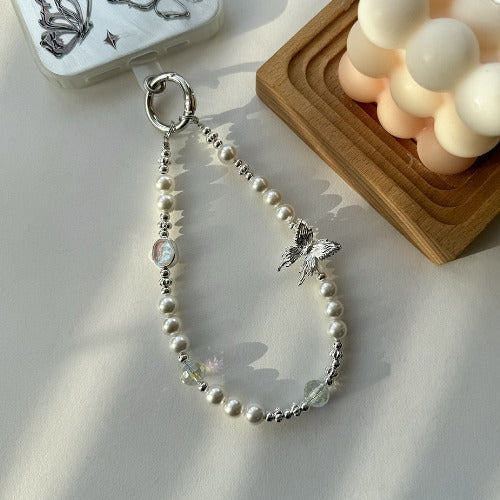 Luxury Pearl Crystal Beaded Keychain Charm