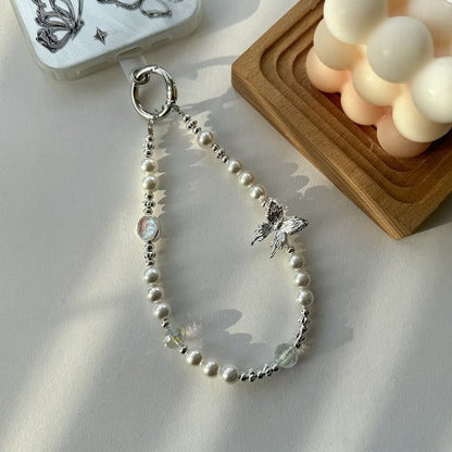 Luxury Pearl Crystal Beaded Keychain Charm