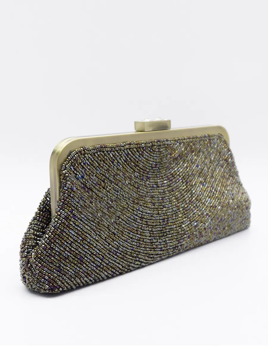 Johanna Vintage Beaded Antique Bronze Evening Bag